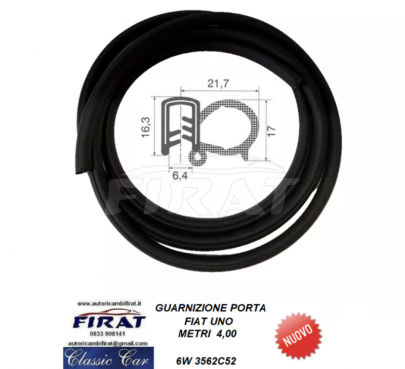 GUARNIZIONE PORTA FIAT UNO